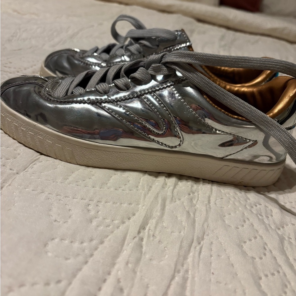 Women’s Tretorn metallic silver sneakers